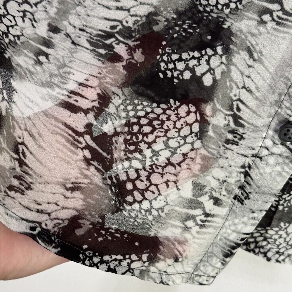 Cabi Blouse S 988 Gray Python Snake Button Front … - image 6